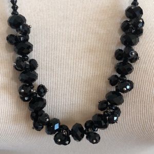 Long jet beaded necklace
